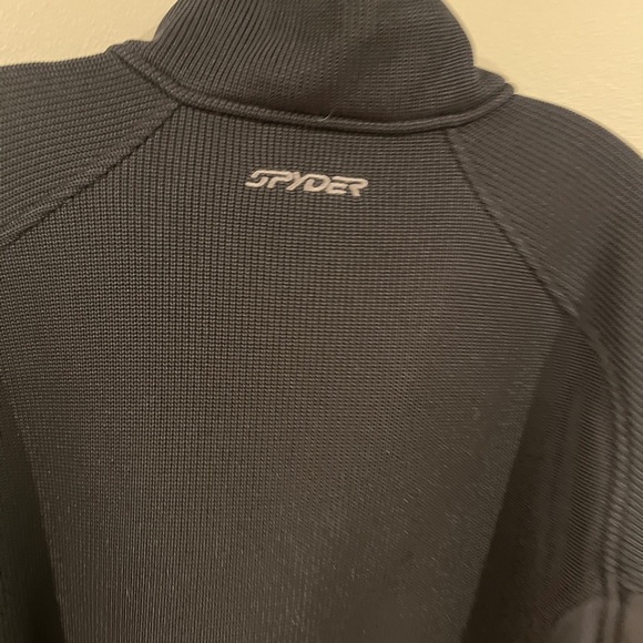 Spyder Sweater Mens Large Long Sleeve 1/4 Zip Neck Black  Winter Casual Jacket - Picture 7 of 7